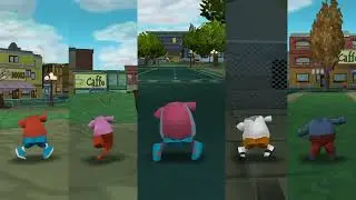 Invisible Bart Simpson and his friends, bullies and Chief Clancy Wiggum dancing