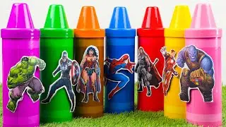 AVENGERS SUPERHERO CRAYON TOYS/Action Figures/Unboxing/Ironman,Hulk,Thor, Spiderman/Thanos ASMR.