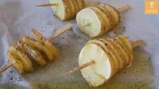 Aardappel op een stokje uit de oven