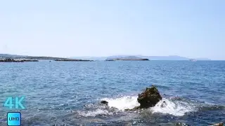 4K The Island of Crete. Chania Greece. Relaxing sound of the waves.