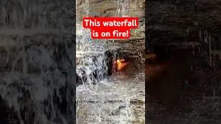 A waterfall with a FIRE burning behind it!? 🔥