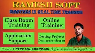RAMESHSOFT:How to take screenshot in Selenium||TakesScreenshot in Selenium||Selenium in Realtime