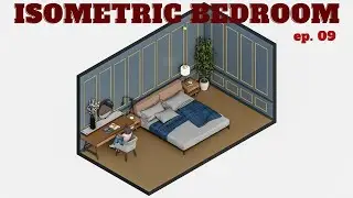 Rendering a 16 sqm Isometric 3D Bedroom | Sketchup 2021 + Enscape