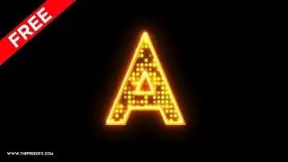 English alphabet with glittering led lights effects,letter A green screen video,Disco letters effect