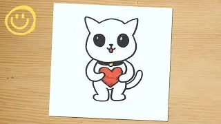 HOW TO DRAW A CUTE KITTEN WITH MARKERS | КАК НАРИСОВАТЬ МИЛОГО КОТЕНКА ФЛОМАСТЕРАМИ