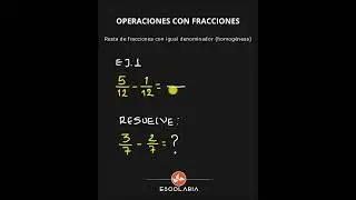 Resta de fracciones homogéneas | Operaciones con fracciones