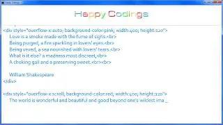 HTML | overflow x auto overflow x scroll