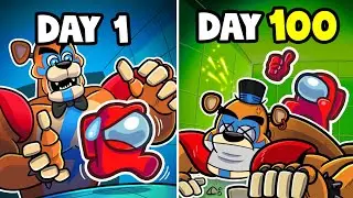 I Survived 100 DAYS at FIVE NIGHTS AT FREDDY'S in Among us