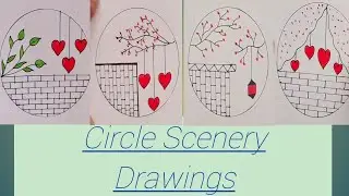circle drawings::beautiful scenery drawings::circle scenery #scenery #art #drawing #satisfying