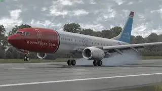 (X-Plane 11) Norwegian 737-800 Rainy Landing in Bergen, Norway