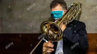 Playing a trombone with your mask on😎 #Don'tMindMe #MyLoveForYou