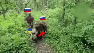 Close combat: Russian soldier captures Ukrainian soldiers