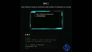 len( ) method for string | python tutorial #shorts #python #pythonprogramming