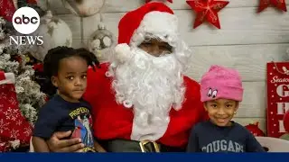 ABC News team member helping Santa as we count down to Christmas