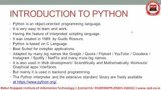 1  Introduction To Python Language