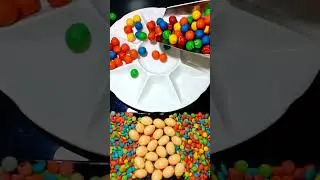 ASMR Scoop of colorful sweets in round plate #asmr #shorts