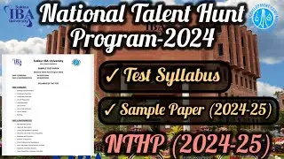 NTHP Sample Paper (2024-25) | National Talent Hunt Program | Sukkur IBA | Best Scholarship For Sindh