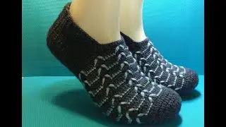 #922 ❤️ МУЖСКИЕ ТАПОЧКИ КРЮЧКОМ /БЕСШОВНЫЕ СЛЕДКИ ☀️