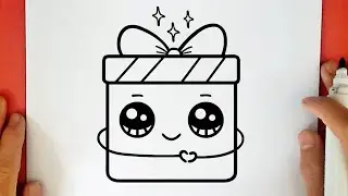 HOW TO DRAW A CUTE CHRISTMAS GIFT BOX