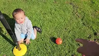 Simon 1.5 years old playing basketball 🏀