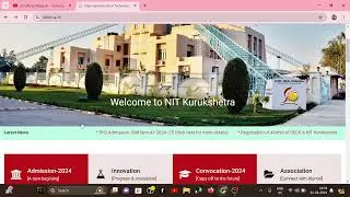NIT Kurukshetra PhD Admission 2024 | PhD Admission 2024