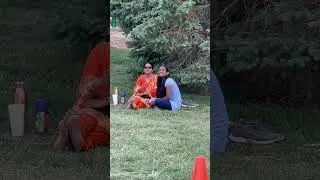 Mom and Daughter in Exhibition ground.