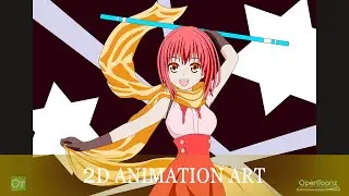 Speed drawing anime girl in OpenToonz digital animation software