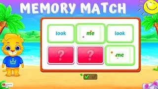 Memory Match English Words | Fun Learning Quiz For Kids | Turn Over Cards & Match Words