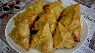 Triangles with potatoes and chicken