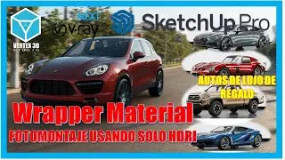 ✔️ Cómo hacer un fotomontaje en V-ray para Sketchup - Wrapper material sin usar Photoshop