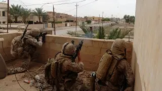 US Marines in Combat During Operation in Ramadi, Iraq War 2006