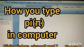 How type pi(π)in computer,windows 10, microsoft word 7,msword,pi typing shorcut
