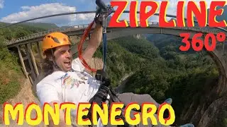 Ziplining over Tara River in Montenegro in 360º