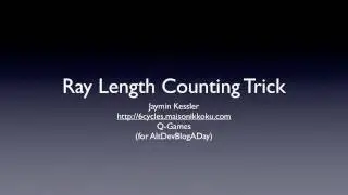 simple SPU ray length counting trick