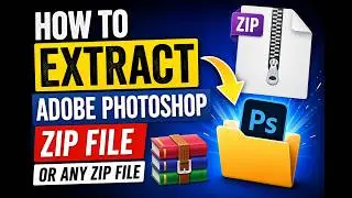 How to extract Adobe Photoshop zip file or any Zip file