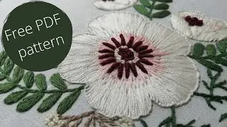 Hand Embroidery for beginners // Flower embroidery pattern //  Anemones