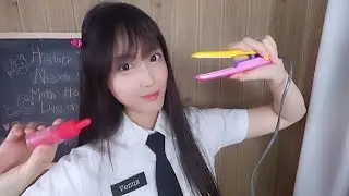ASMR(Sub✔) Friend at School Does your Makeup & Hair StylingㅣRole PlayㅣChewing GumㅣPersonal Attention