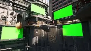 Green Screen City Billboards Mockup 44