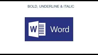 Bold, Italic & Underline