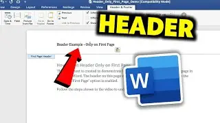 How To Add Header only on The First Page on Excel