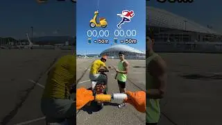 ❌🛵💨 MOTOBIKE VS ATHLETE 🧵50m who will be fast!? 💨 ￼