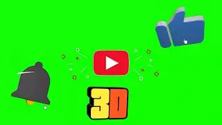 3D Subscribe Buttons green screen