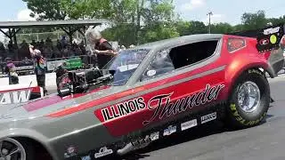 Levi Keenen and Illinois Thunder Nostalgia Funny Car. Q2