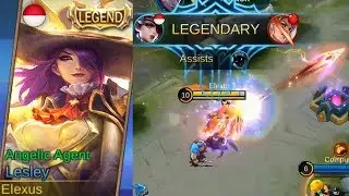 Lesley Legend Skin ANGELIC AGENT Full Legendary Gameplay - Mobile Legends