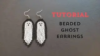 Seed Bead Ghost Earrings Tutorial, Beaded Halloween Earrings Making