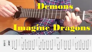 Demons - Imagine Dragons - Fingerstyle Guitar Tutorial with tabs and chords