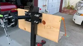 My low Budget full-size spare tire swing out carrier + camping table completed - all for $150