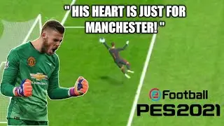 PES 2021 Mobile - David De Gea Saves & Skills | His Heart Just For Manchester! 🔥