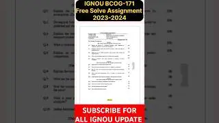 IGNOU BCOG-171 Free Solve Assignment 2023-2024 For December 2024 Exams #ignousolvedassignment