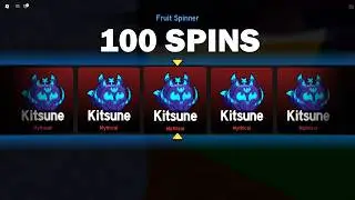 How Many KITSUNE Did I Get in 100 Spins? (Blox Fruits)